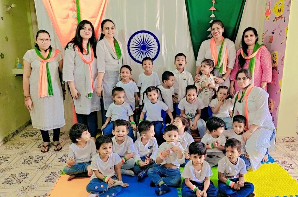 15th August Independence Day celebration at Tiny Explorer Preschool in Bharuch